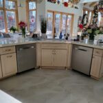 Remodeled kitchen decorated for Christmas