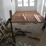 Flooring being torn up in remodeling project