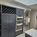Newly finished modern kitchen and refrigerator